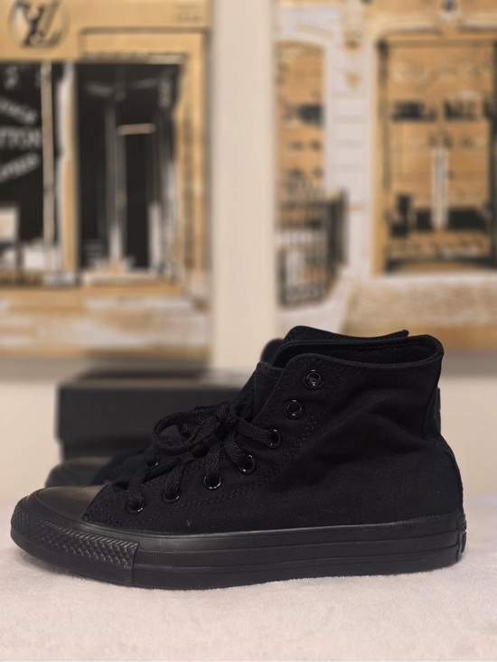 Converse Other - All-Black High Top Canvas Sneakers Monochrome Mens 5.5 Women’s 7.5 NIB